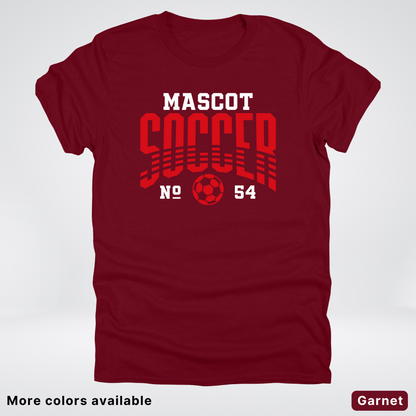 Custom Mascot & Number – Red Design 05 - Soccer T-Shirt
