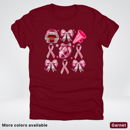 Coquette Glitter Bows and Football - T-Shirt
