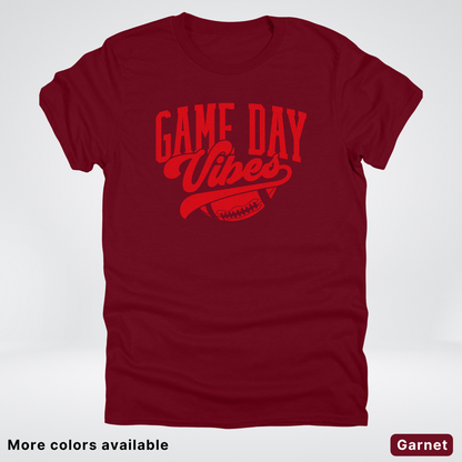 Game Day Vibes - Red Design - Football T-Shirt