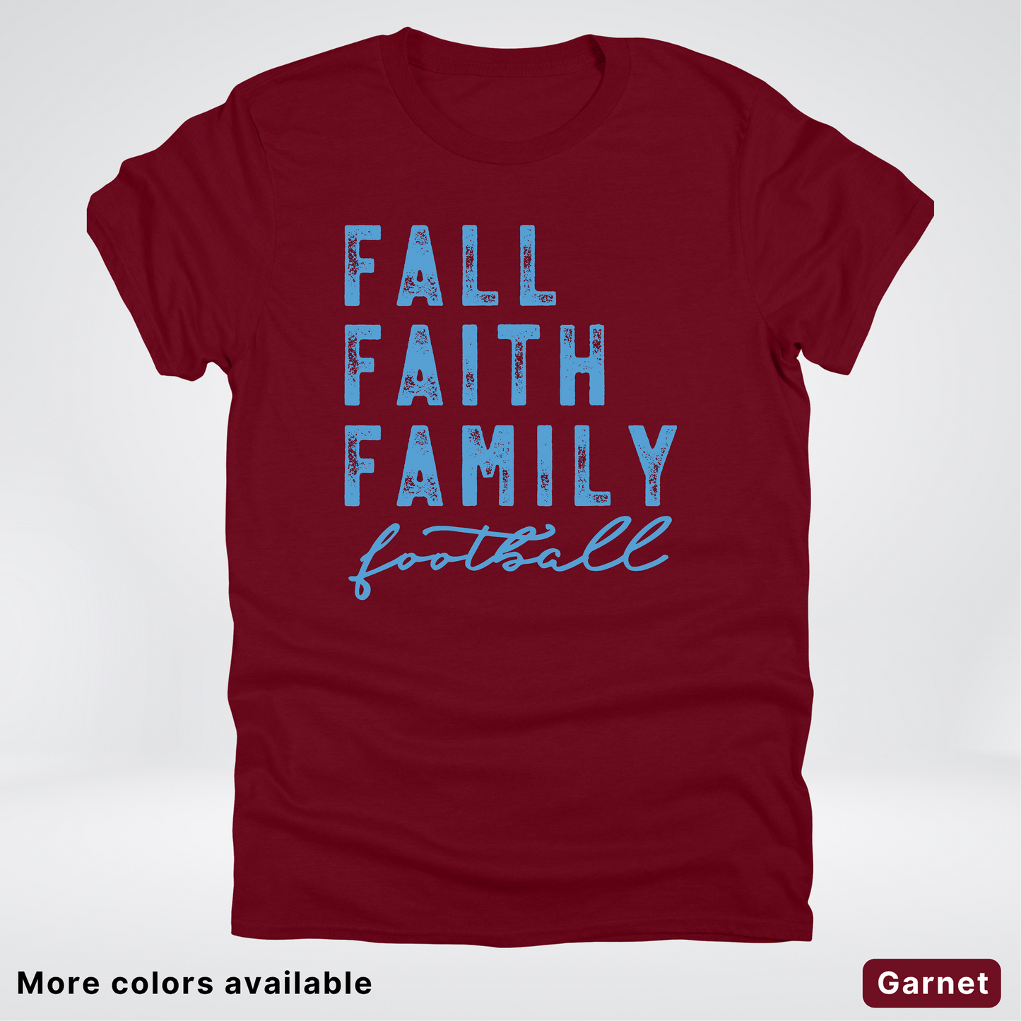 Fall Faith Family – Light Blue Design - Football - T-Shirt