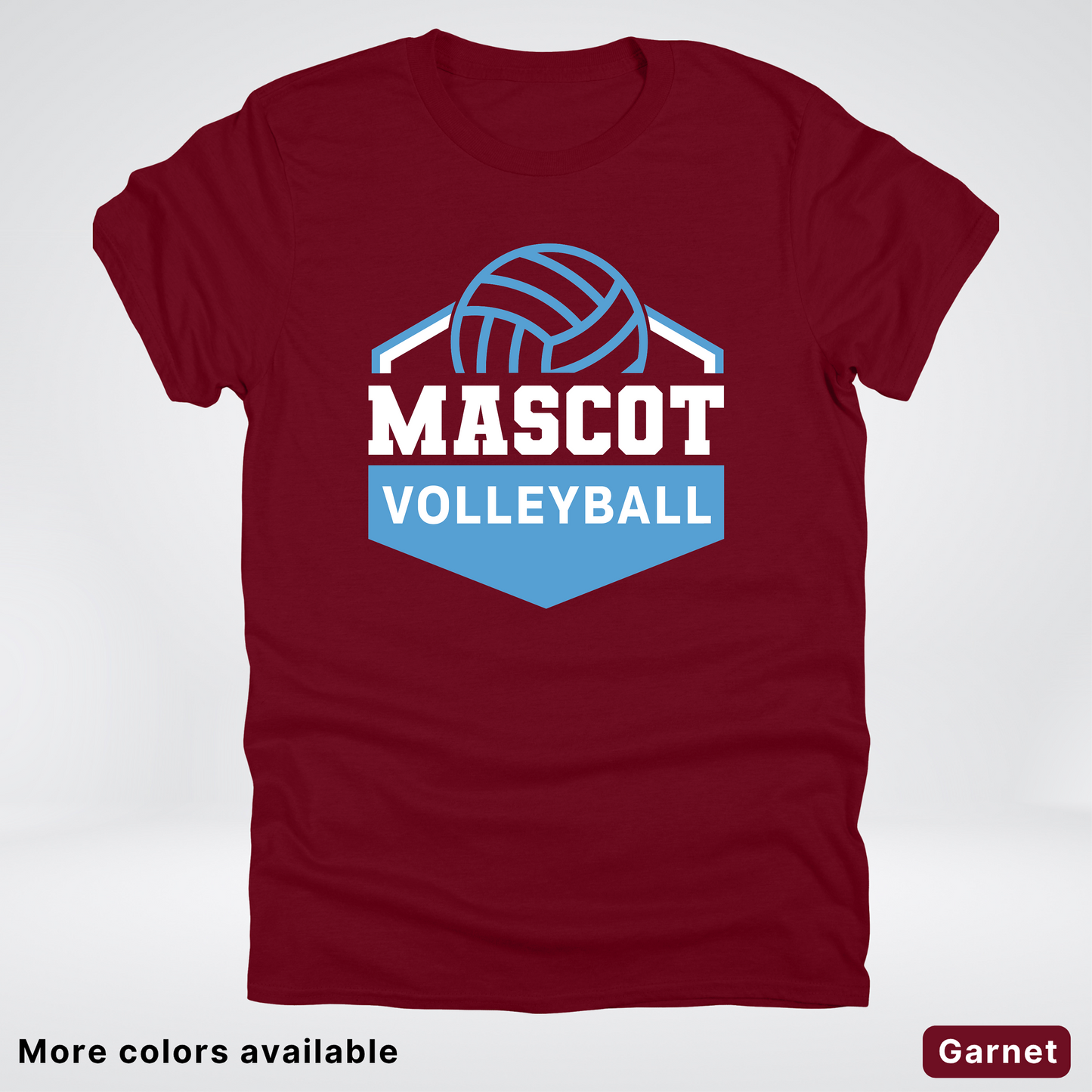 Custom Mascot – Light Blue - Volleyball Design 68 - T-Shirt