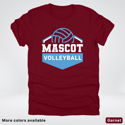 Custom Mascot – Light Blue - Volleyball Design 68 - T-Shirt