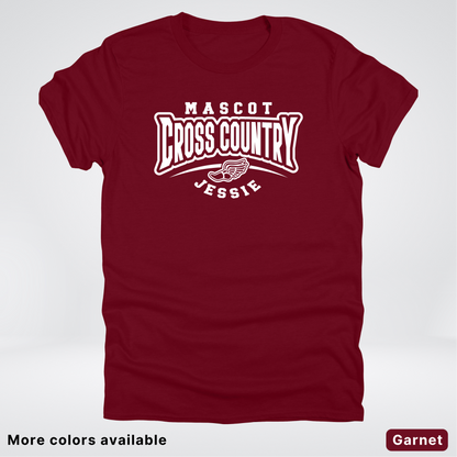 Custom Mascot & Name – White Design – Cross Country 02 - T-Shirt