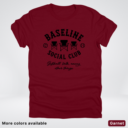 Baseline Social Club Softball – Black Design - T-Shirt