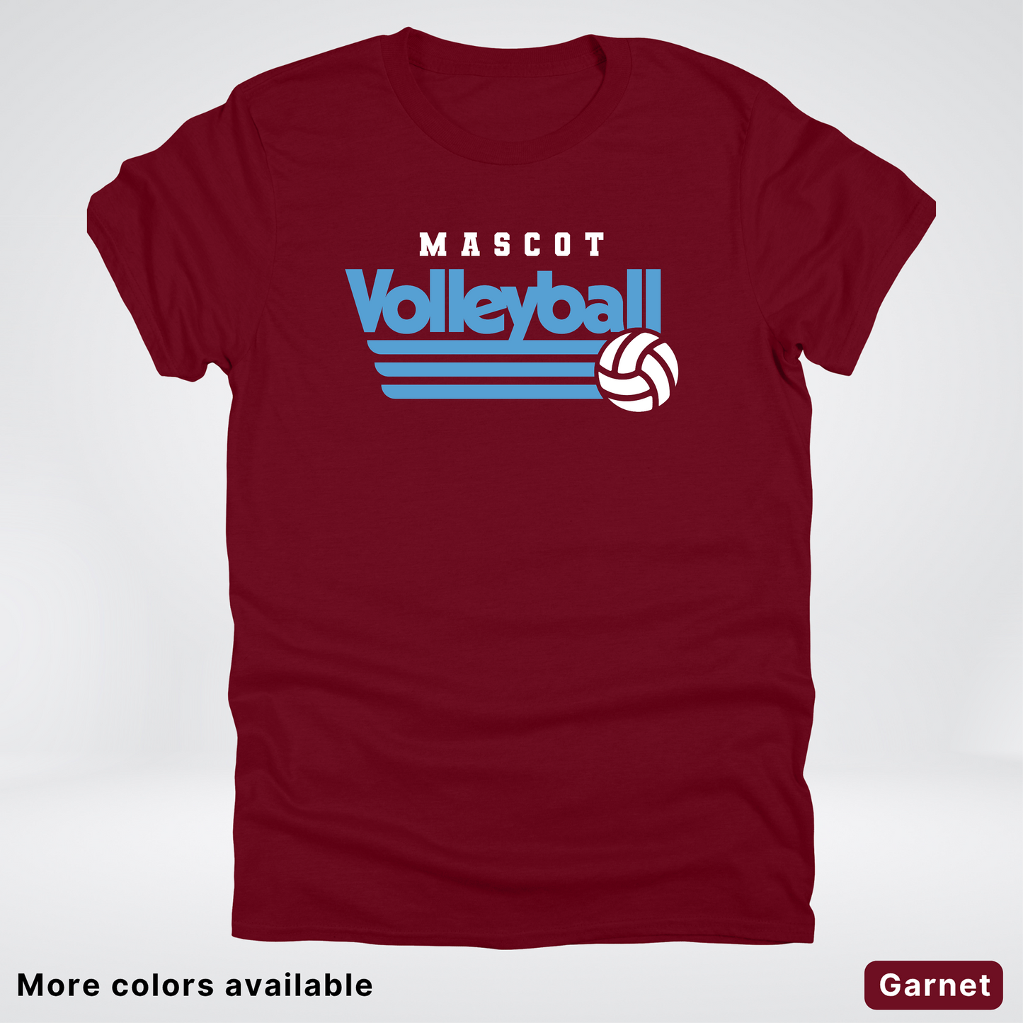 Custom Mascot – Light Blue - Volleyball Design 57 - T-Shirt