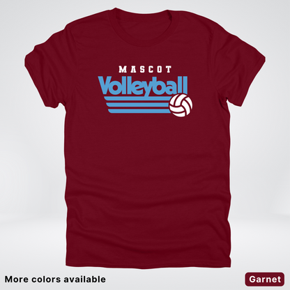 Custom Mascot – Light Blue - Volleyball Design 57 - T-Shirt