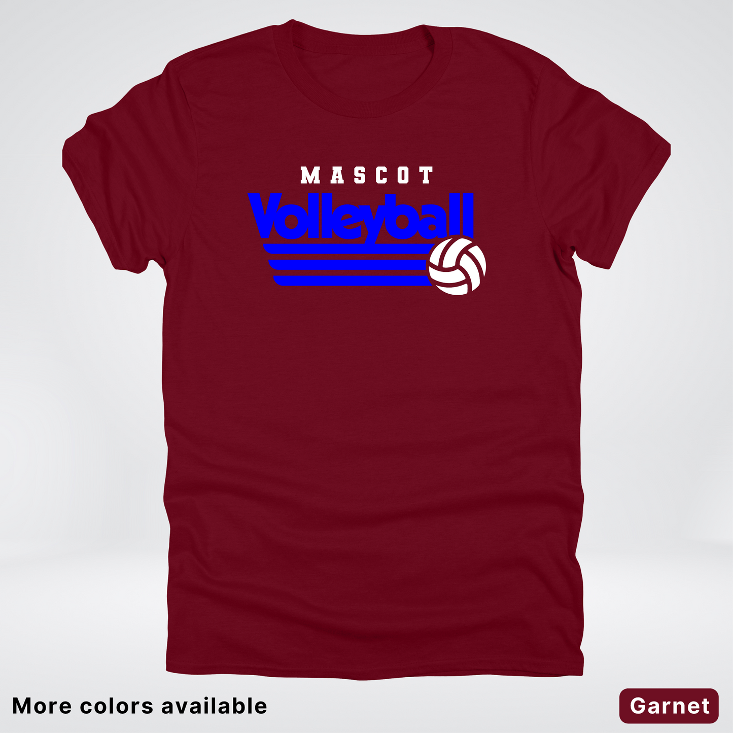 Custom Mascot - Blue - Volleyball Design 51 - T-Shirt
