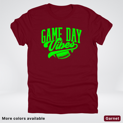 Game Day Vibes - Green Design - Football - T-Shirt