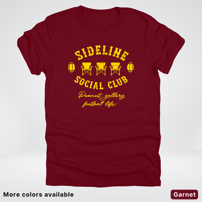 Sideline Social Club Peanut Gallery Football Life - Gold Design - T-Shirt