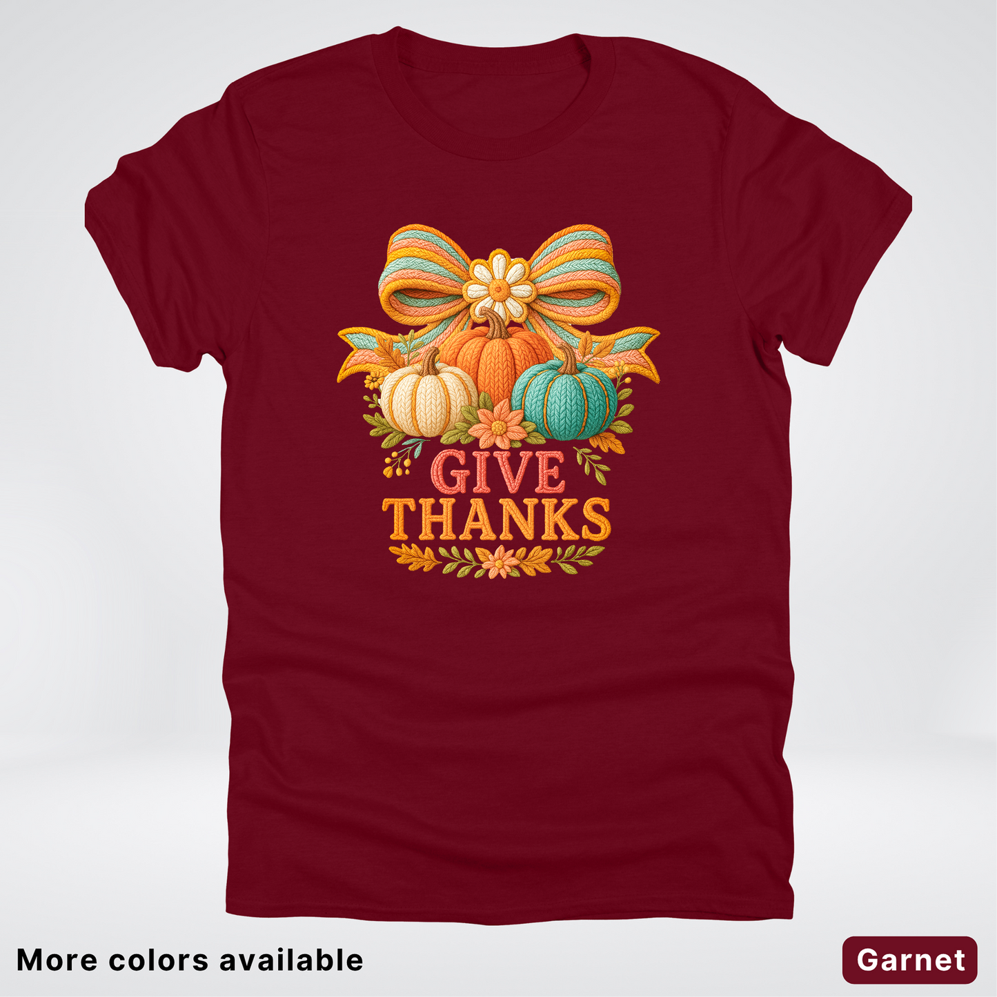 Give Thanks Crochet Thanksgiving Fall Pumpkin - T-Shirts