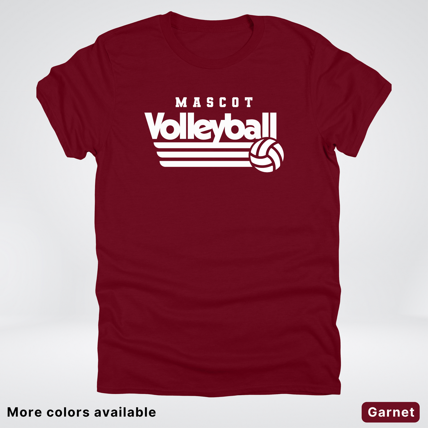 Custom Mascot - White - Volleyball Design 48 - T-Shirt