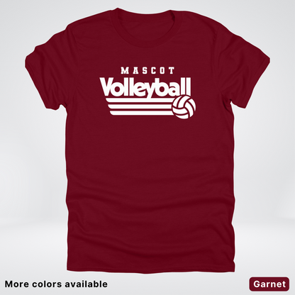 Custom Mascot - White - Volleyball Design 48 - T-Shirt