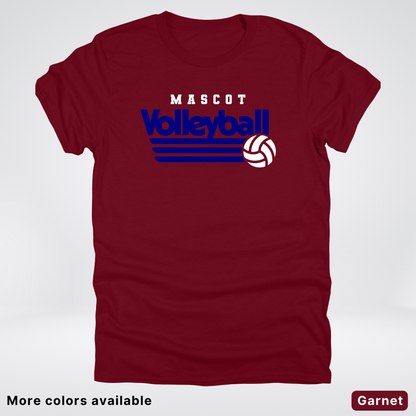 Custom Mascot - Navy - Volleyball Design 56 - T-Shirt