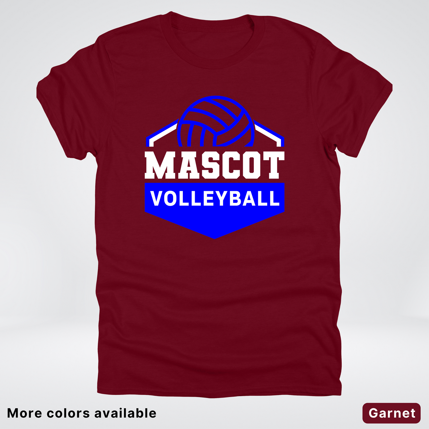 Custom Mascot - Blue - Volleyball Design 63 - T-Shirt