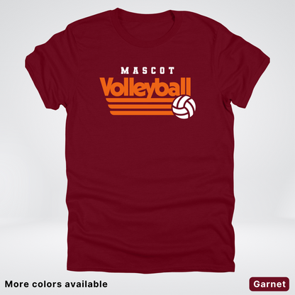 Custom Mascot - Orange - Volleyball Design 59 - T-Shirt