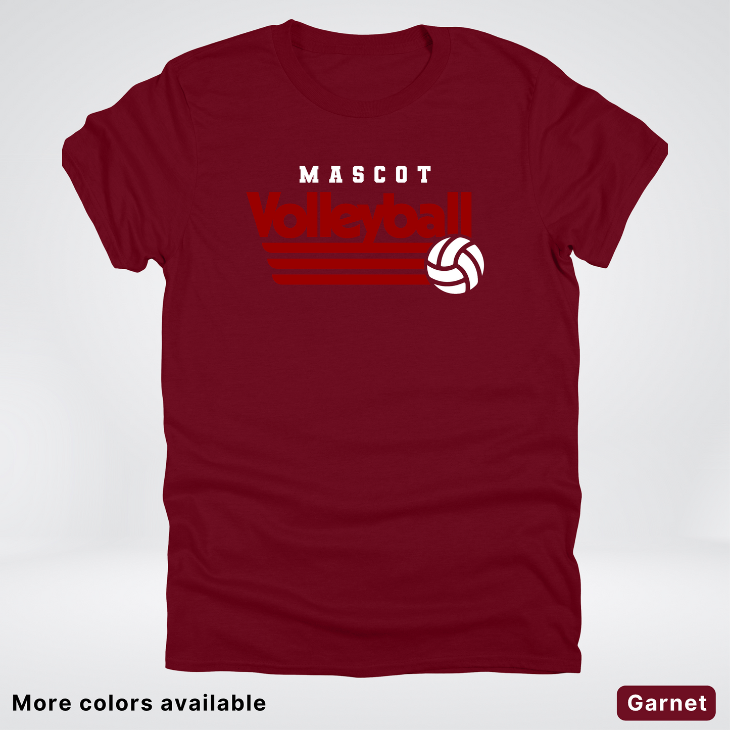 Custom Mascot - Maroon - Volleyball Design 58 - T-Shirt