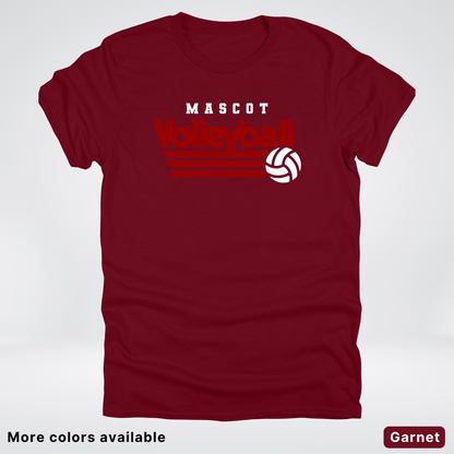 Custom Mascot - Maroon - Volleyball Design 58 - T-Shirt