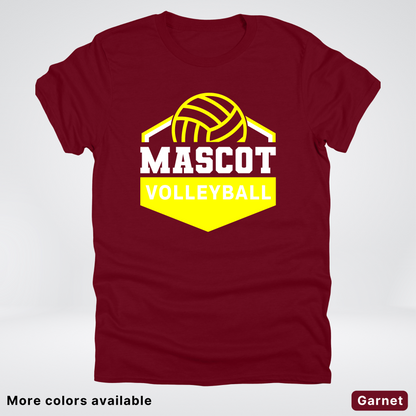 Custom Mascot - Yellow - Volleyball Design 66 - T-Shirt