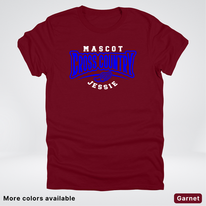 Custom Mascot & Name – Blue Design – Cross Country 05 - T-Shirt