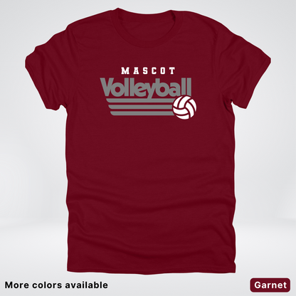 Custom Mascot - Gray - Volleyball Design 49 - T-Shirt