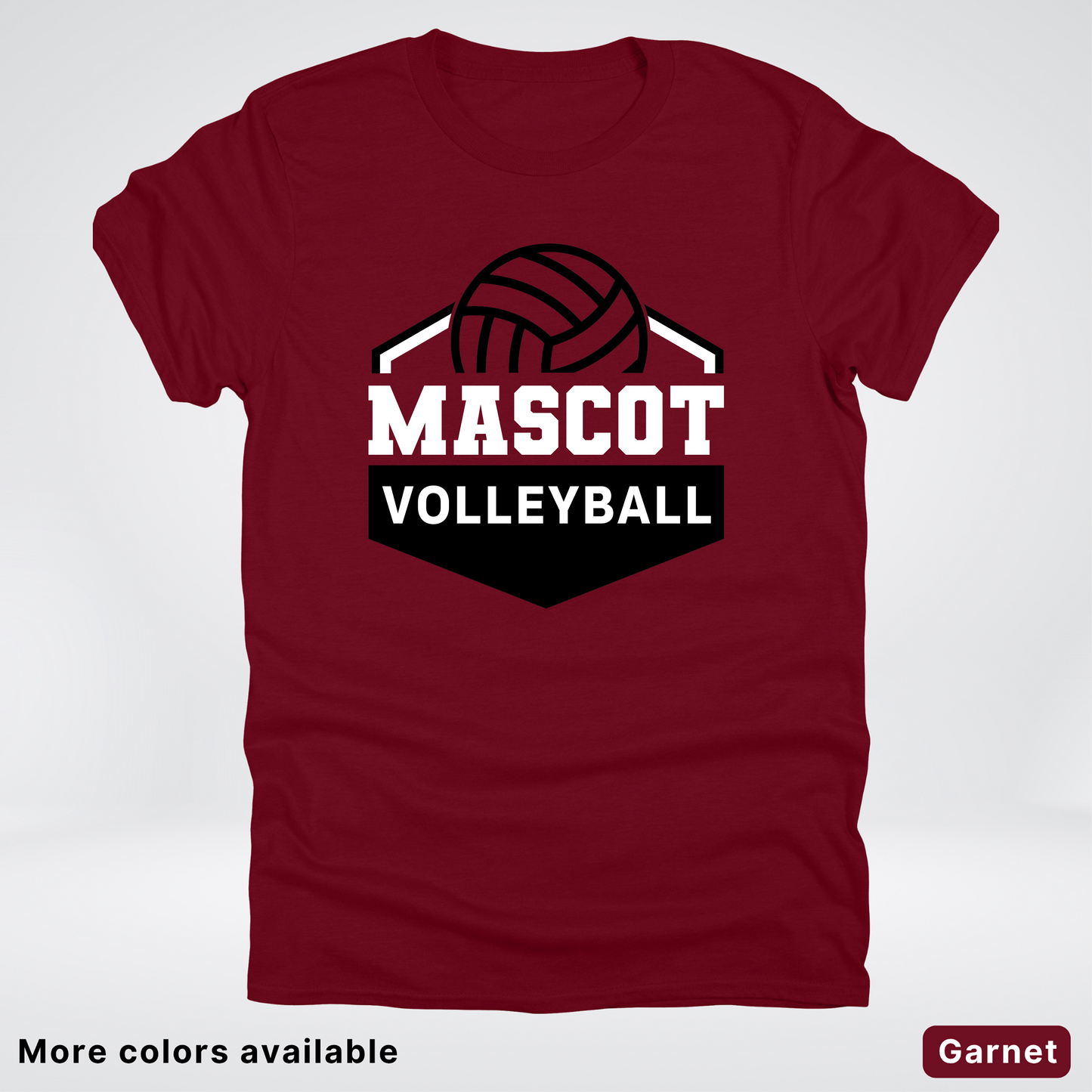 Custom Mascot - Black - Volleyball Design 62 - T-Shirt