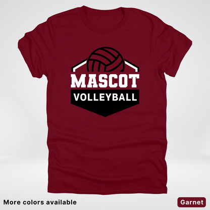 Custom Mascot - Black - Volleyball Design 62 - T-Shirt
