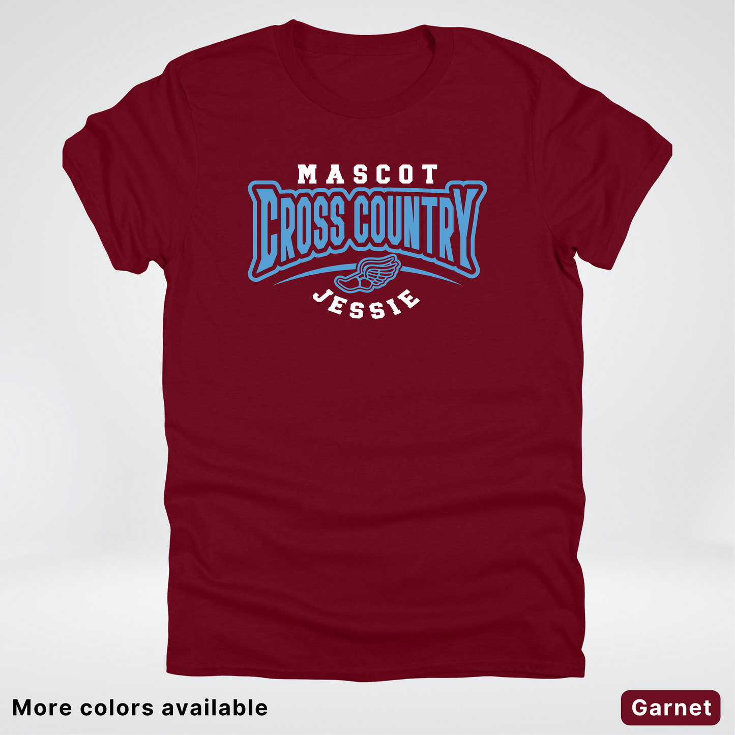 Custom Mascot & Name – Light Blue Design – Cross Country 11 - T-Shirt