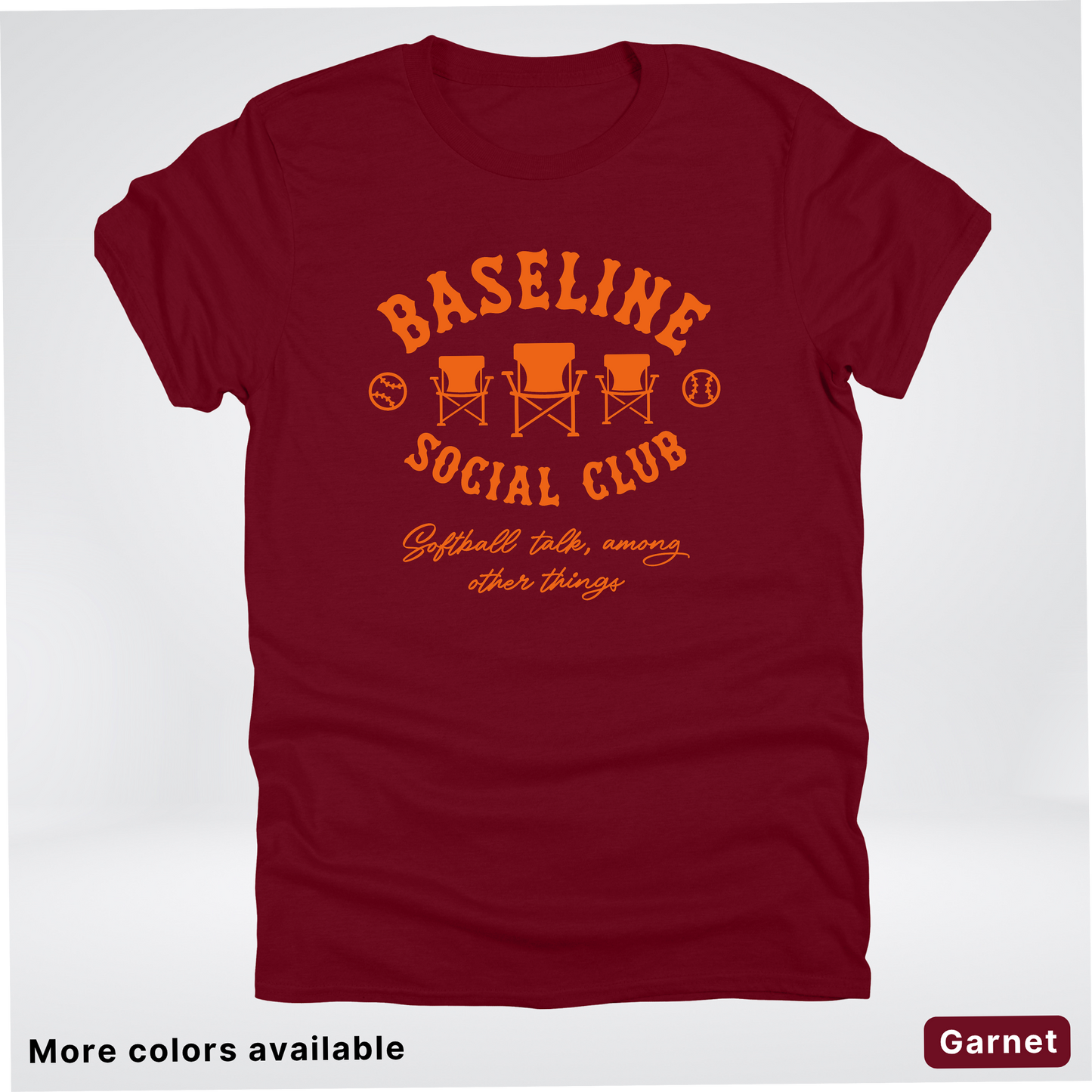 Baseline Social Club Softball – Orange Design - T-Shirt