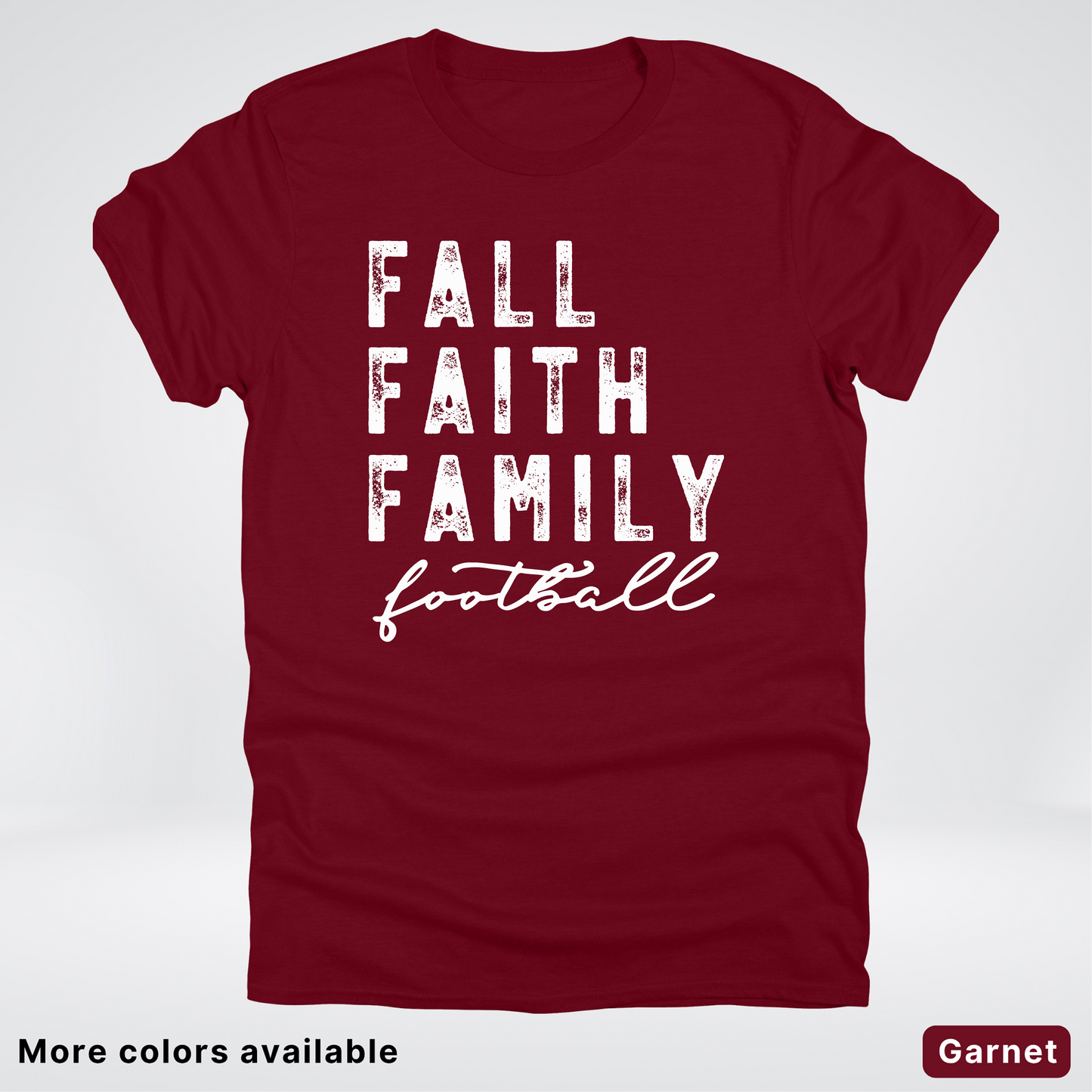 Fall Faith Family – White Design - Football - T-Shirt