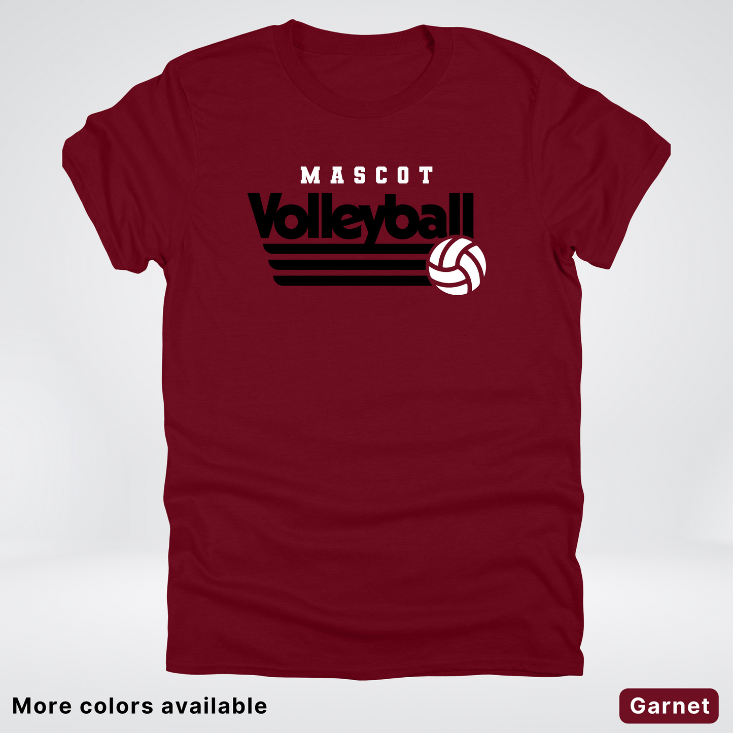 Custom Mascot - Black - Volleyball Design 50 - T-Shirt