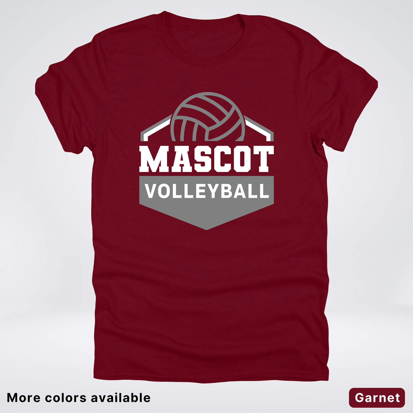 Custom Mascot - Gray - Volleyball Design 61 - T-Shirt