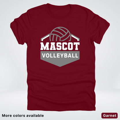 Custom Mascot - Gray - Volleyball Design 61 - T-Shirt