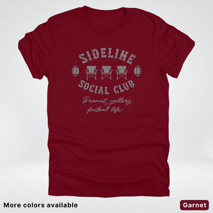Sideline Social Club Peanut Gallery Football Life - Gray Design - T-Shirt