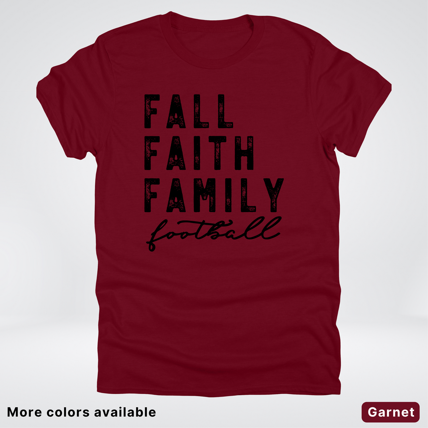 Fall Faith Family – Black Design - Football - T-Shirt