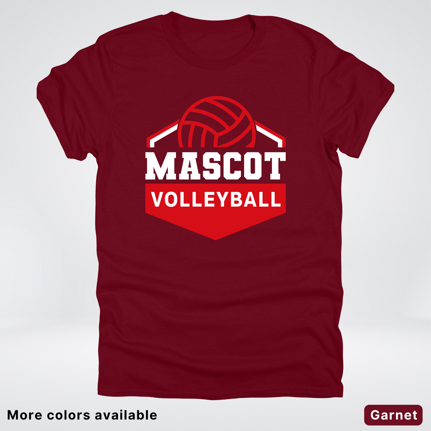 Custom Mascot - Red - Volleyball Design 65 - T-Shirt