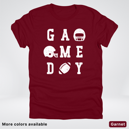 Game Day Football 3 x 3  – White Design  – T-Shirt