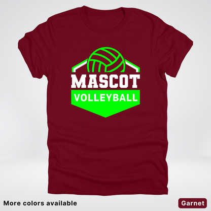 Custom Mascot - Green - Volleyball Design 71 - T-Shirt