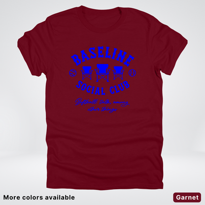 Baseline Social Club Softball – Blue Design - T-Shirt