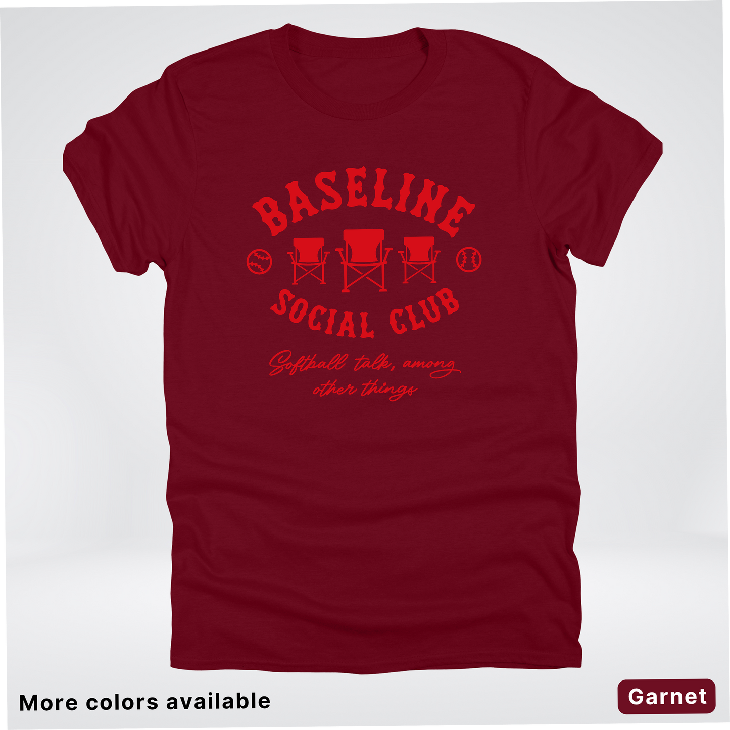 Baseline Social Club Softball – Red Design - T-Shirt