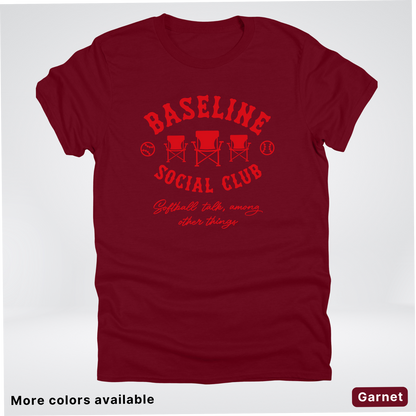 Baseline Social Club Softball – Red Design - T-Shirt