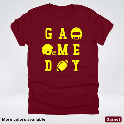 Game Day Football 3 x 3 - Yellow Design - T-Shirt
