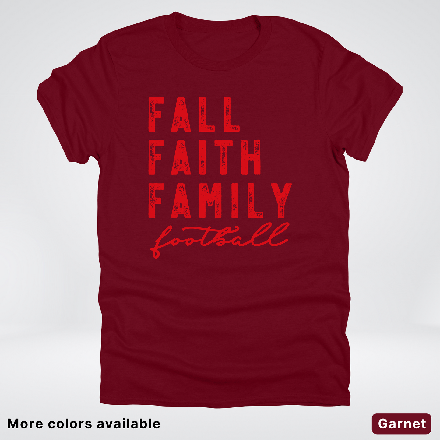 Fall Faith Family – Red Design - Football - T-Shirt