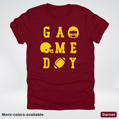 Game Day Football 3 x 3 - Gold Design - T-Shirt