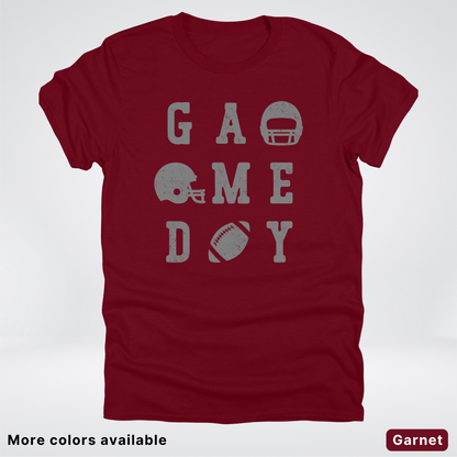 Game Day Football 3 x 3 - Gray Design  - T-Shirt