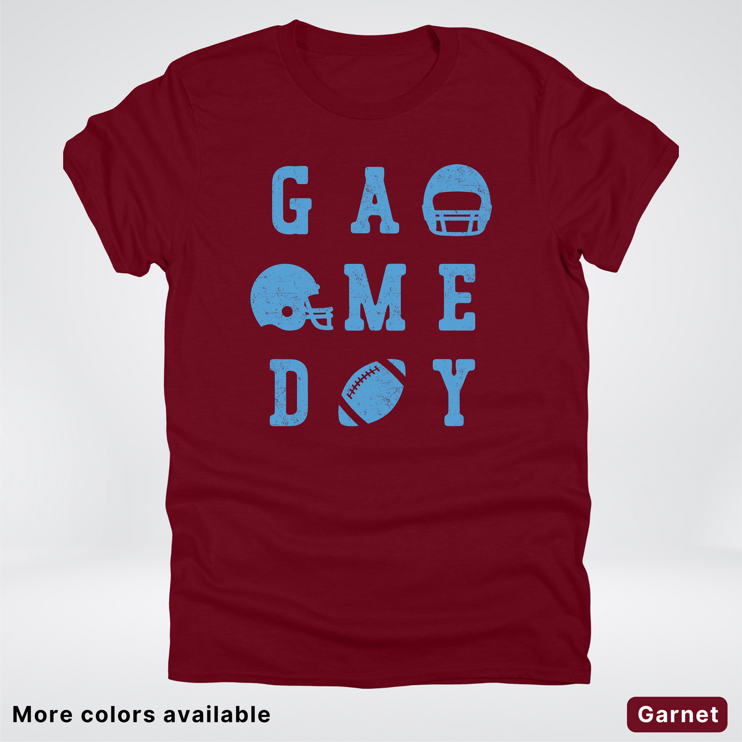 Game Day Football 3 x 3 – Light Blue Design – T-Shirt