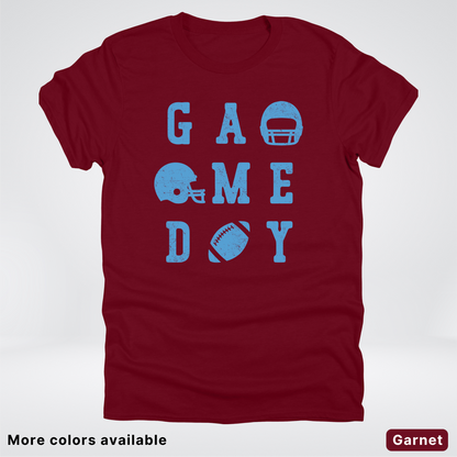 Game Day Football 3 x 3 – Light Blue Design – T-Shirt