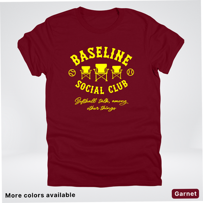 Baseline Social Club Softball – Yellow Design - T-Shirt