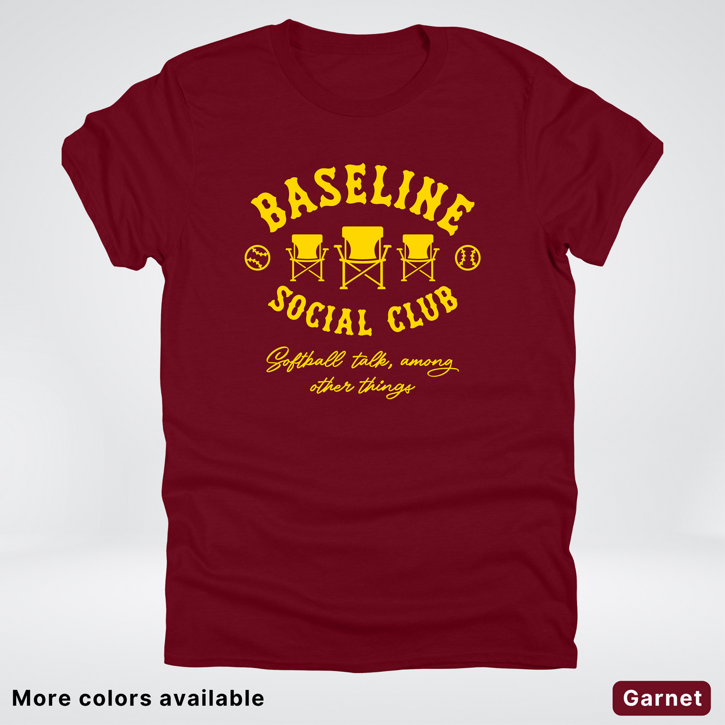 Baseline Social Club Softball – Gold Design - T-Shirt