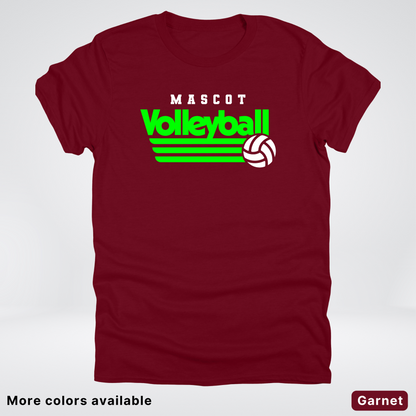 Custom Mascot - Green - Volleyball Design 55 - T-Shirt