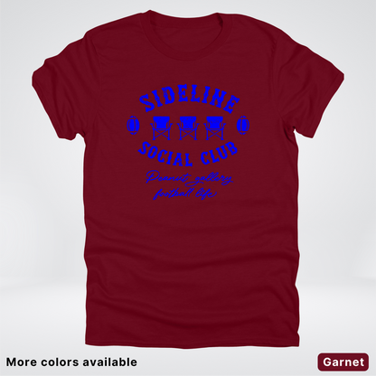 Sideline Social Club Peanut Gallery Football Life - Blue Design - T-Shirt